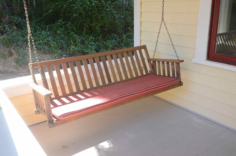 On front porch.
