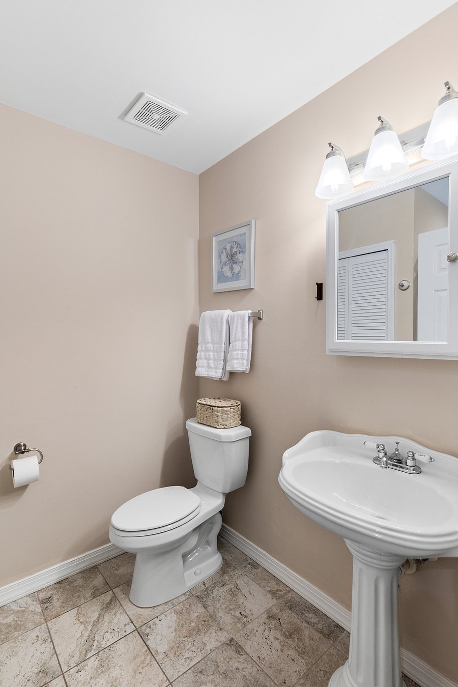 Guest Bath, Downstairs with Shower and Wash/Dryer