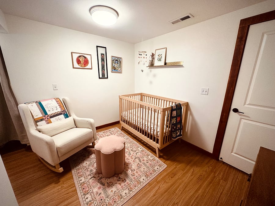 2nd room- queen bed can be swapped out for the crib