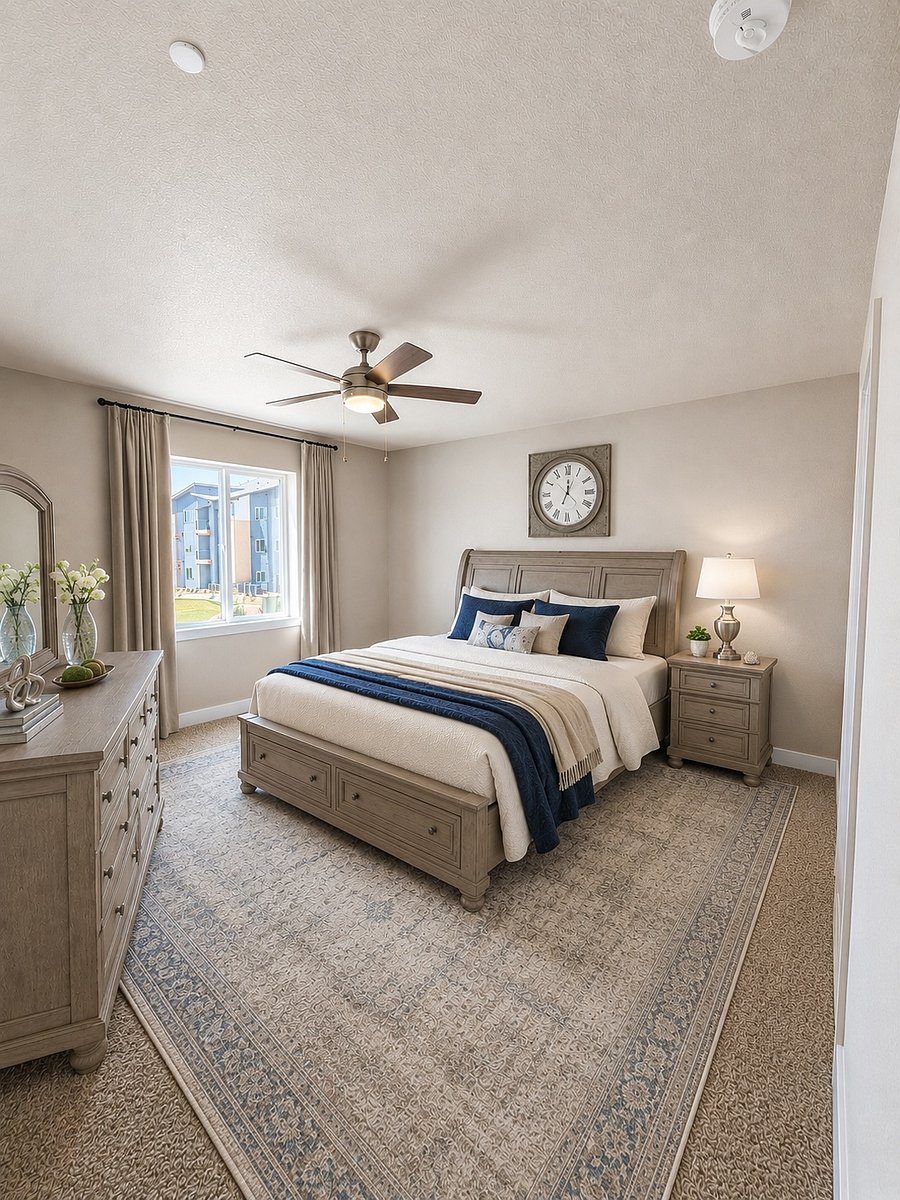 King size bed in the primary suite