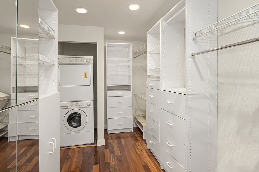 Master bedroom closet w/ Laundry