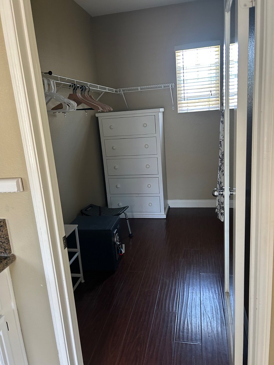 Master Bed room with walk in closet.