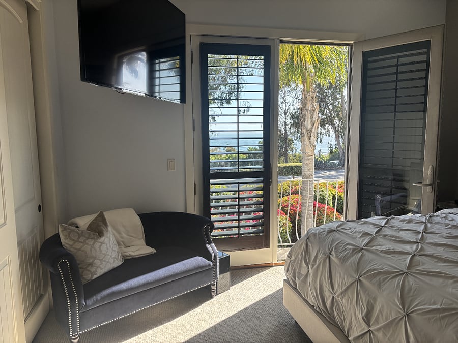 Master bedroom with balcony
