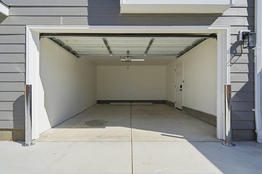 1.5 car private garage perfect for single car and storage!
