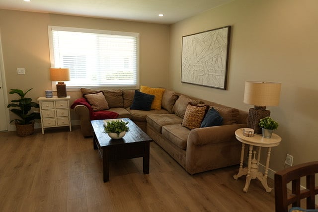 Front Living Room with 55" Smart TV & Large Comfortable Couch
