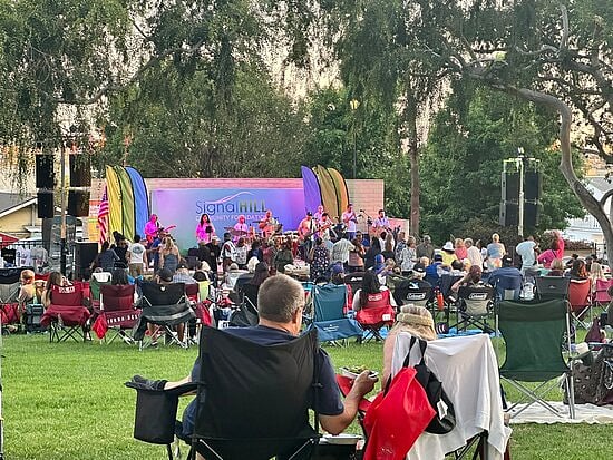 Movies at the park and concert nights only 2 blocks away at Signal Hill Park