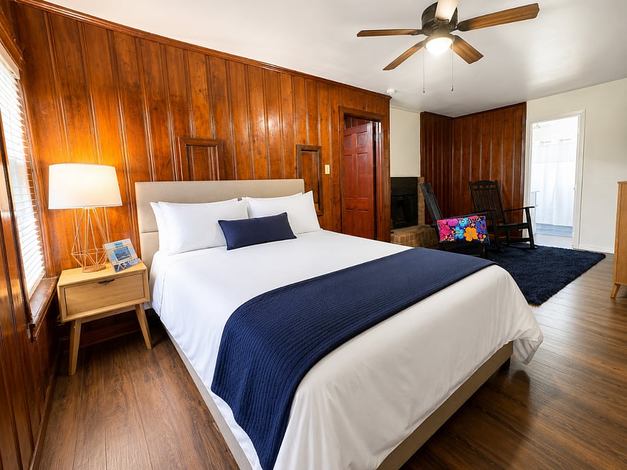 Primary Suite
Private en suite bathroom
Luxury freestanding soaking tub
Oversized walk-in shower
Rainfall waterfall shower system
Handheld shower & bathtub wand
Double vanity with two sinks
Large mirror
Original fireplace
Direct access to the backyard