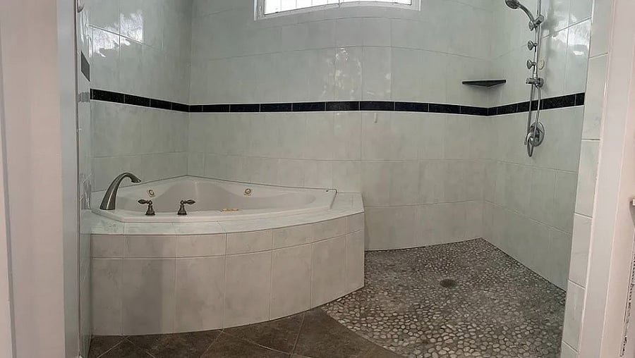 Primary bathroom and walk in shower