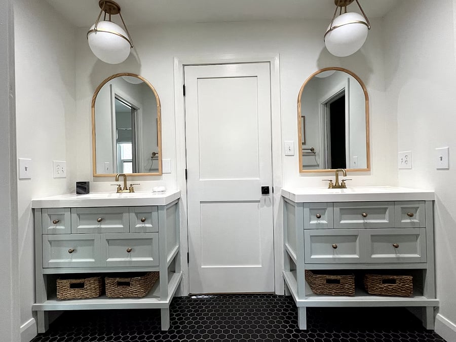 Jack and Jill bathroom upstairs