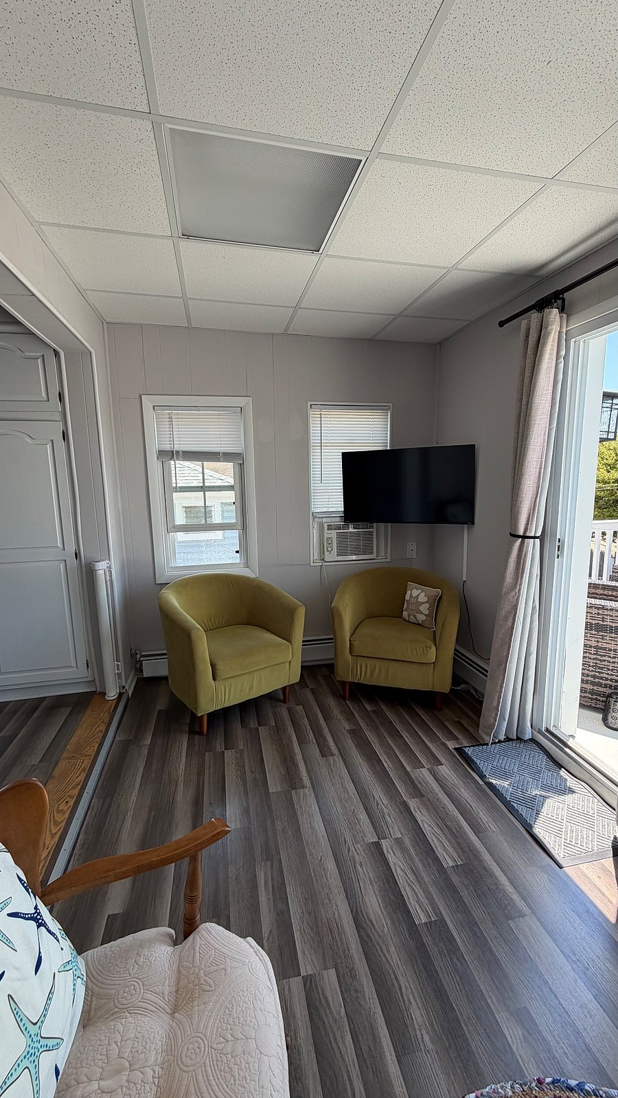 Other side of family room showing smart TV