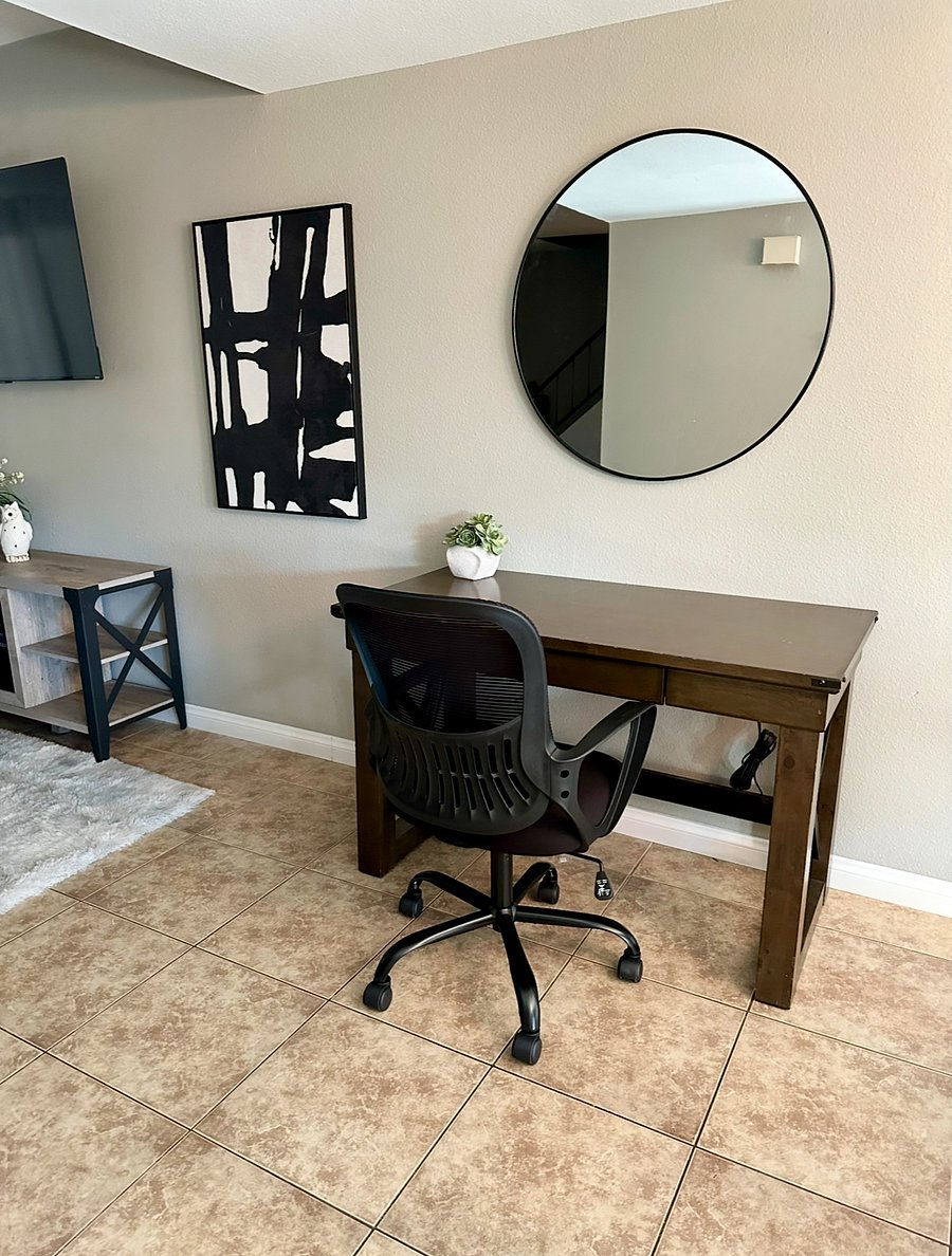 Work space in the great room.