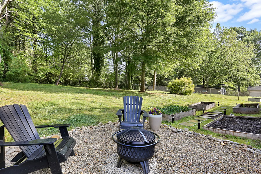 Fire Pit and Raised Bed Garden