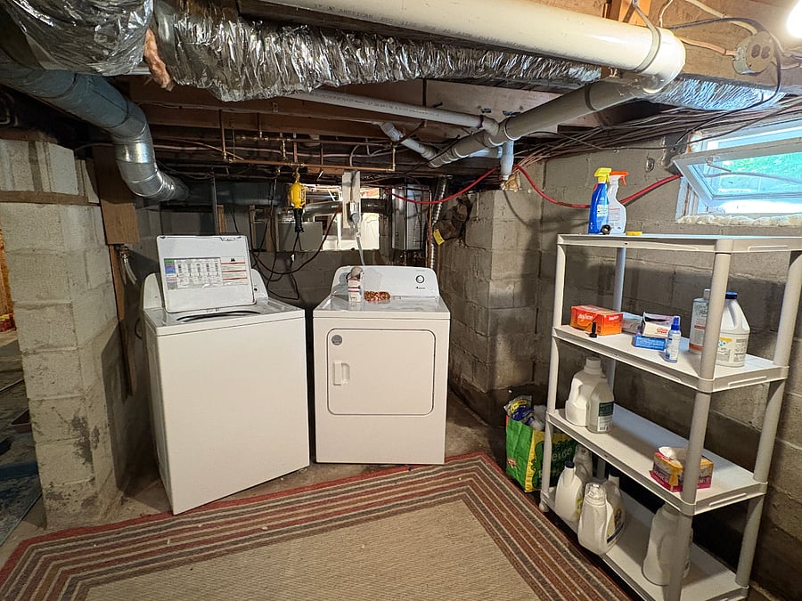 laundry in basement