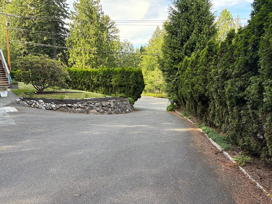 Driveway looking towards road