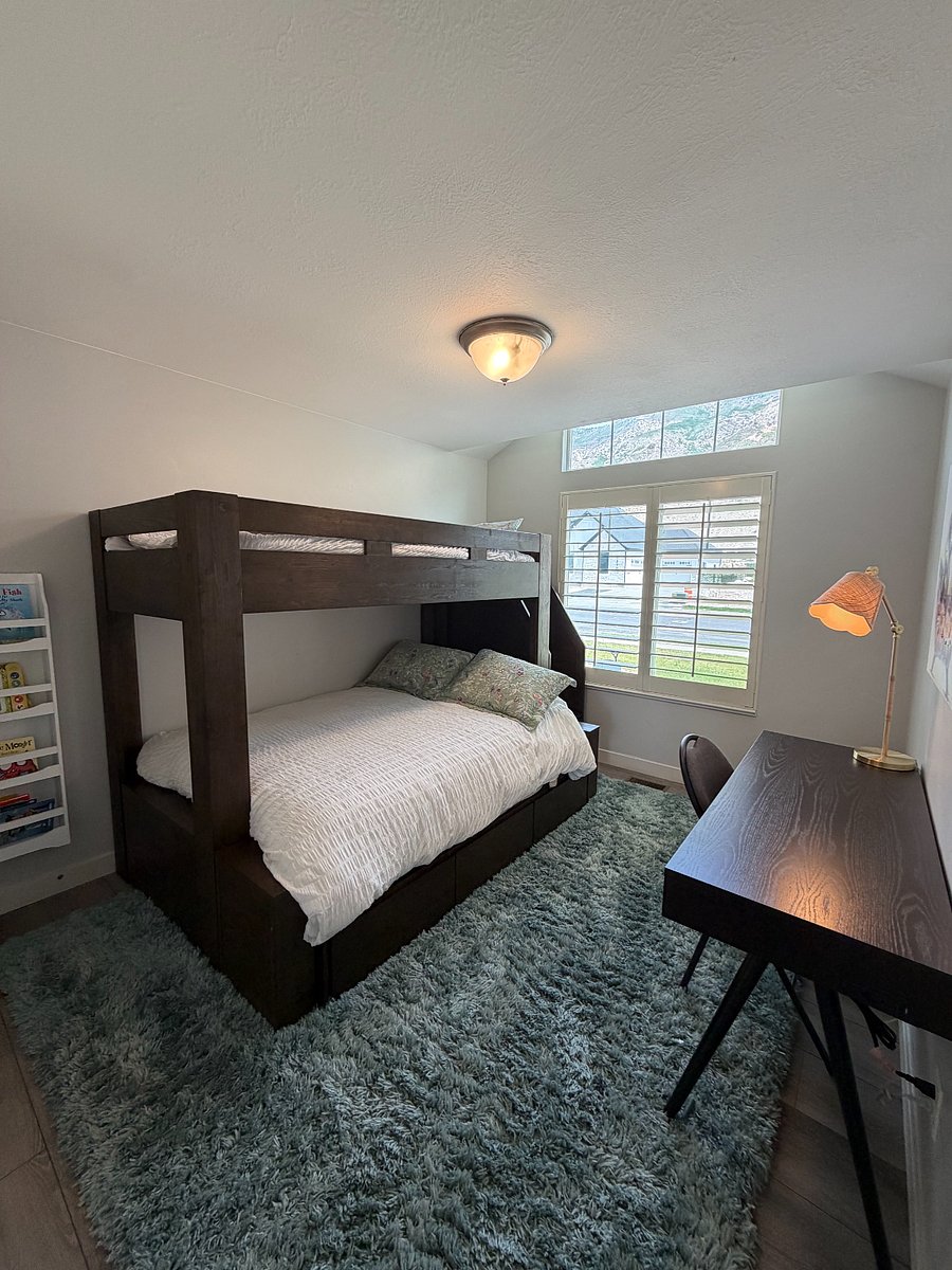 Bedroom 3 - Twin over full bunk bed and desk.
