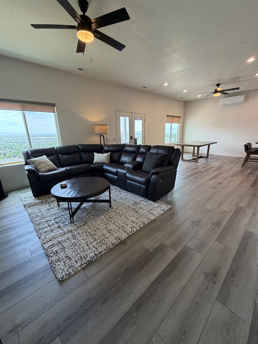 Open lower-level living space with additional room to spread out and relax.