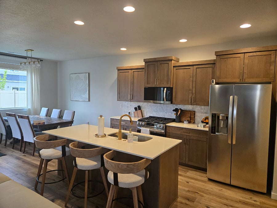 Shared Kitchen includes gas stove and dishwasher.