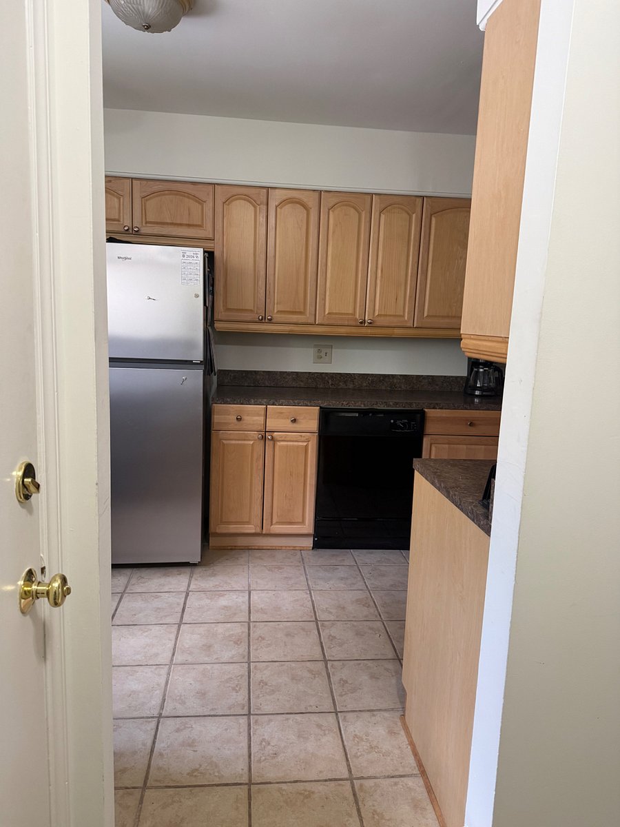From entrance, turn left into kitchen area.