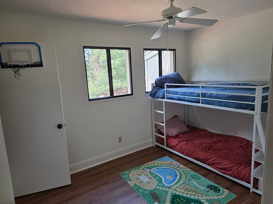 Second bedroom currently has bunk beds. Twin bed could be placed here instead.