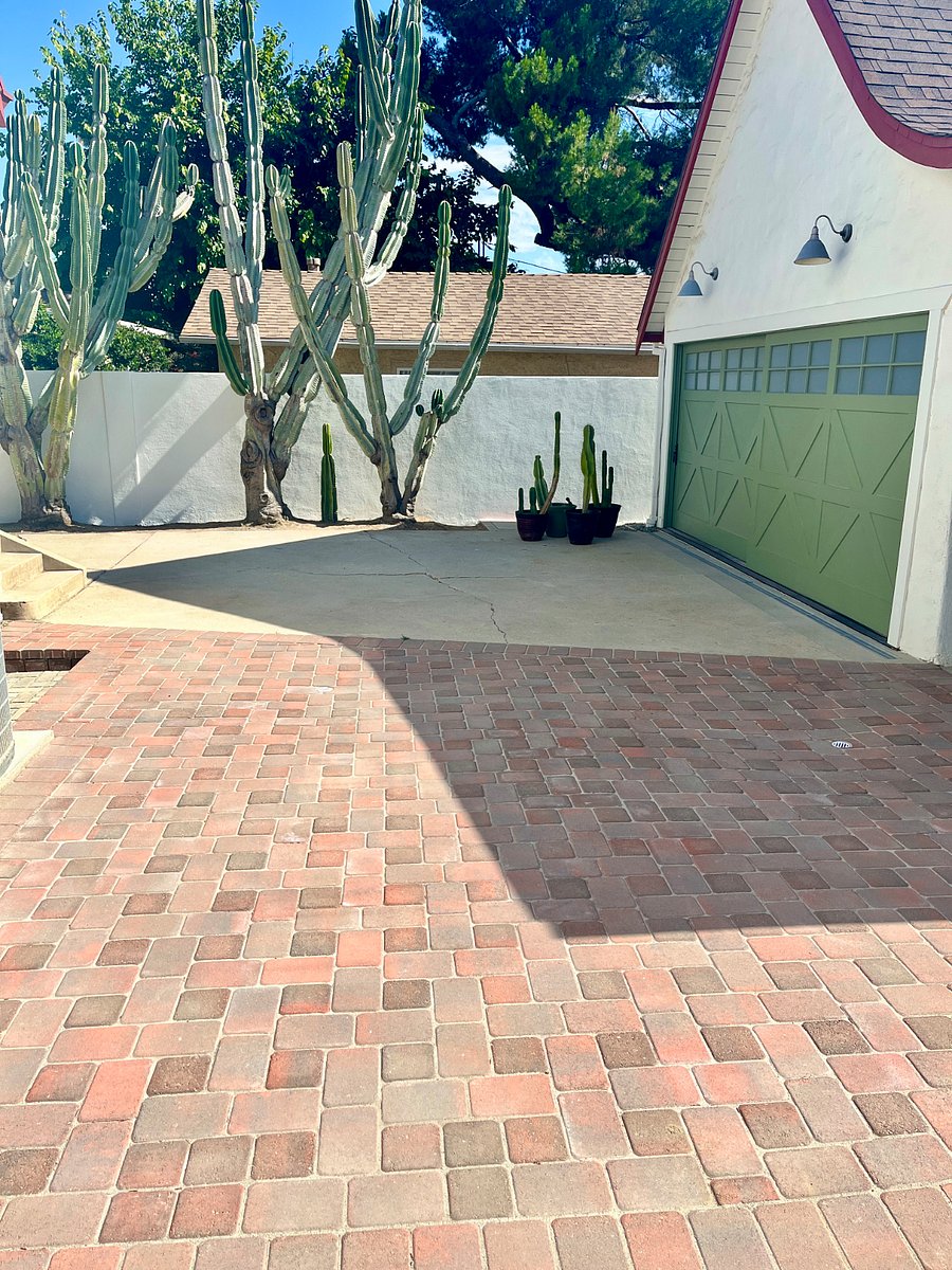 Newly paved parking area.