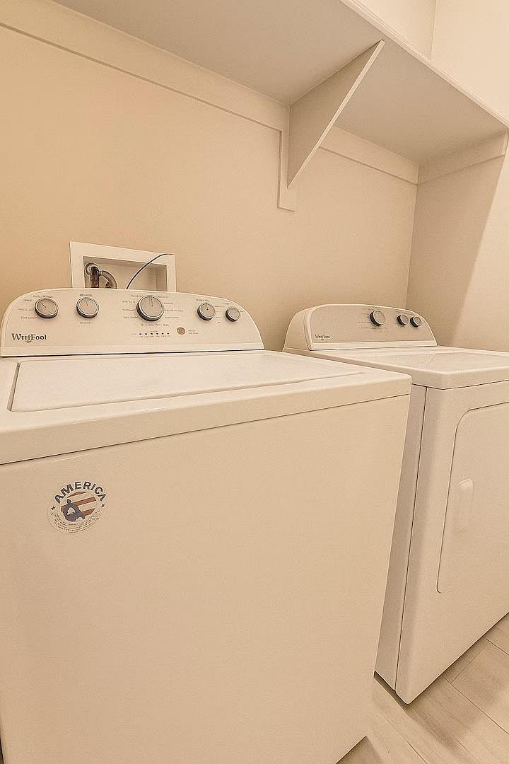 In-unit washer and dryer available for your convenience perfect for longer stays or refreshing your clothes during your trip.