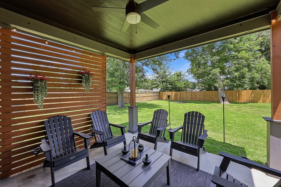 Relaxing Back Patio with TV