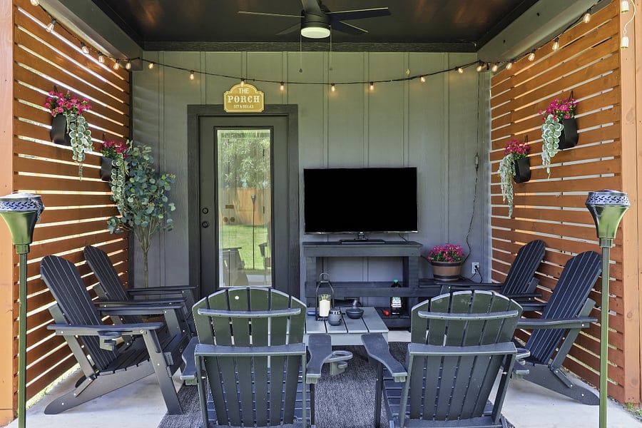 Relaxing Back Patio with TV
