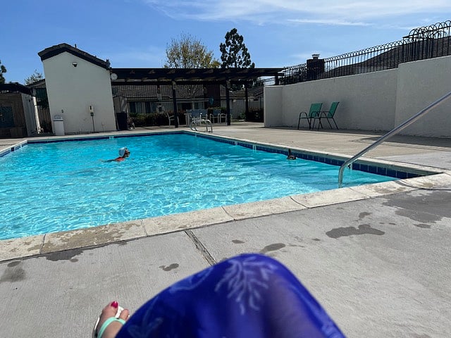 One of two pools in the gated community.  The other one has a bit more foot traffic.