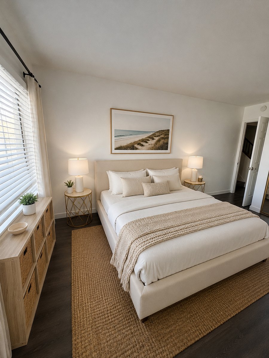 Bright bedroom with natural light
