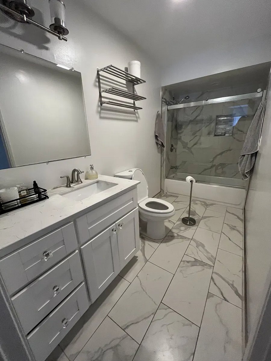 Renovated shared bathroom