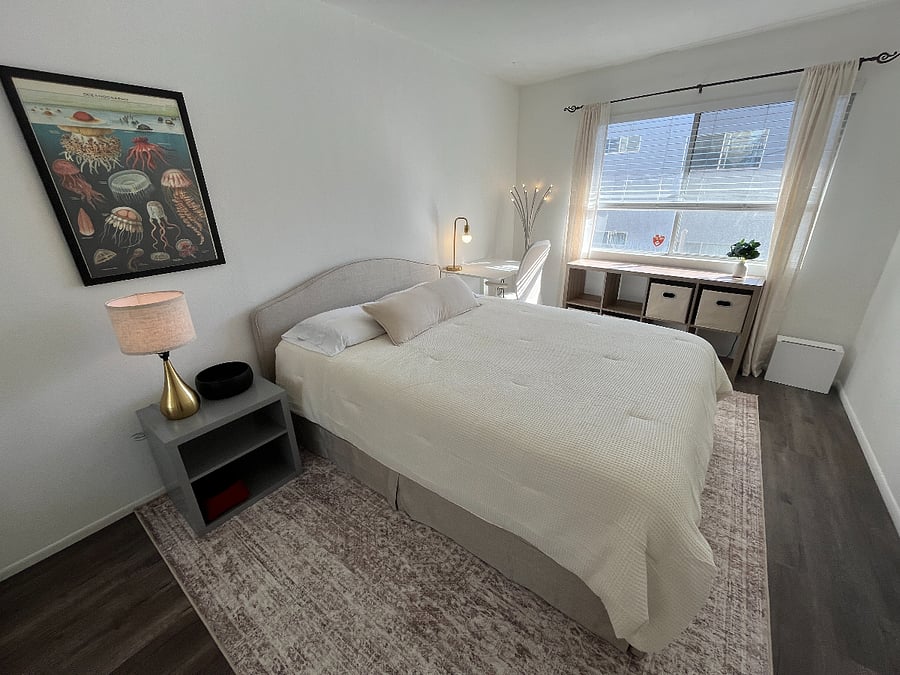 A nightstand & cube storage