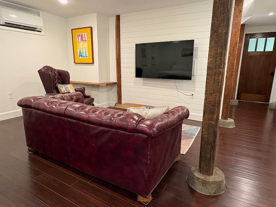 Living room with 59" Roku Smart TV