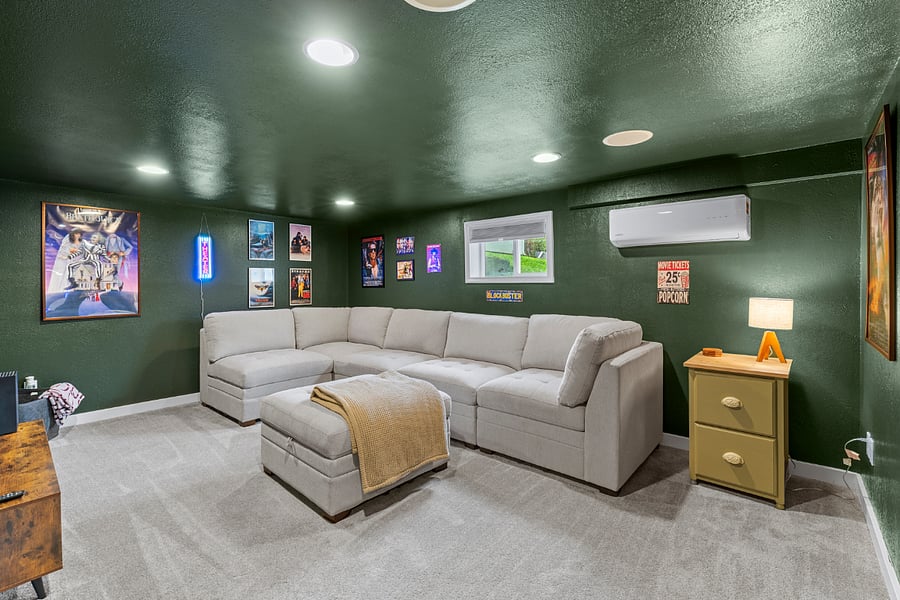 Downstairs theater room