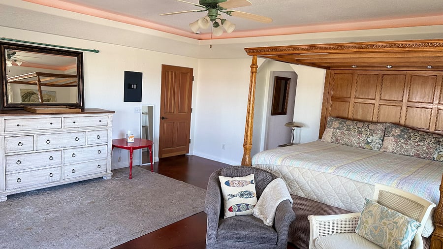 Bedroom and seating area