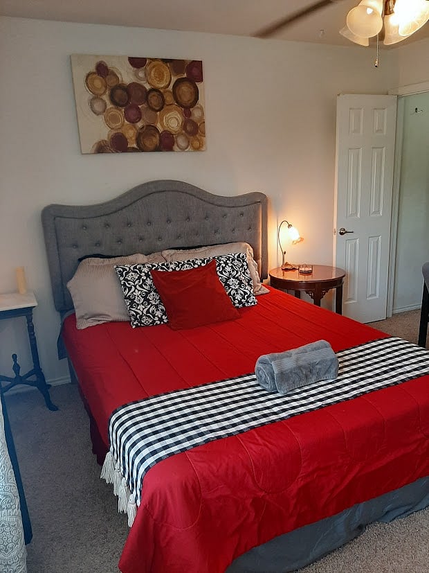 Room 1 w/ walk-in closet & wine fridge