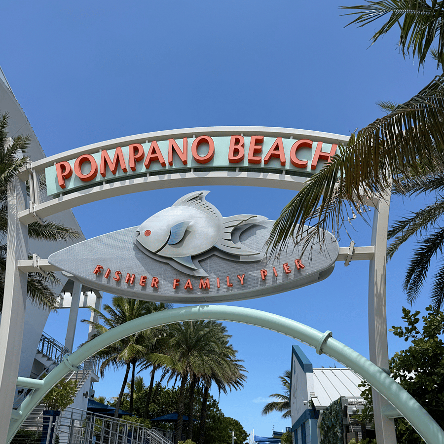 Pompano Beach pier with its numerous parks and restaurants nearby is ~1.4 mi away
