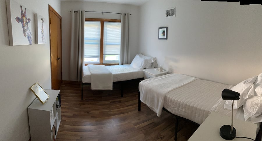 Bedroom 3. Two twin XL beds. Closet.
