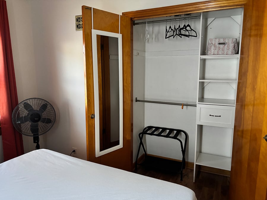 Closet in back bedroom.