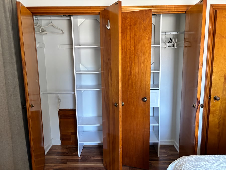 Double closet in front/main bedroom.