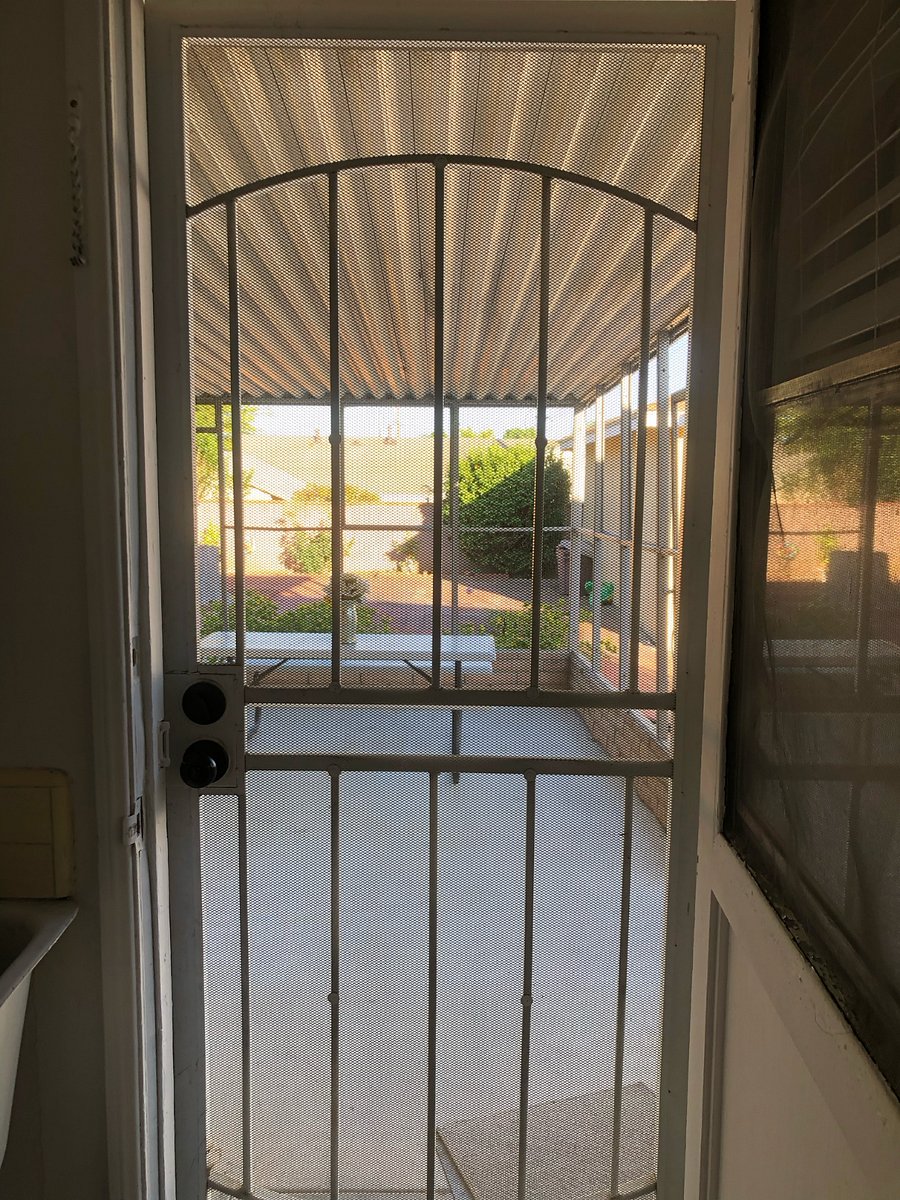 Secured screen so no worries about leaving door open during summer days/nights