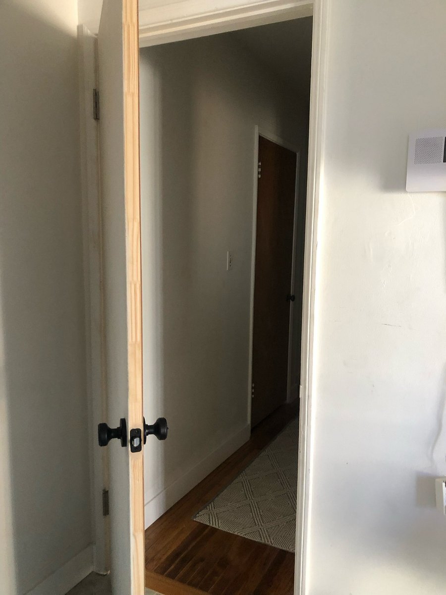 Door to access shared washroom to include your own laundry space and own washer, shared dryer only