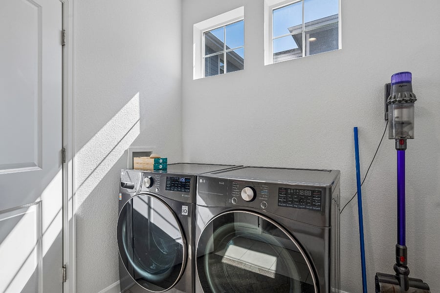 Washer and dryer in laundry room