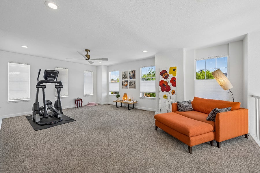 Upstairs loft with elliptical