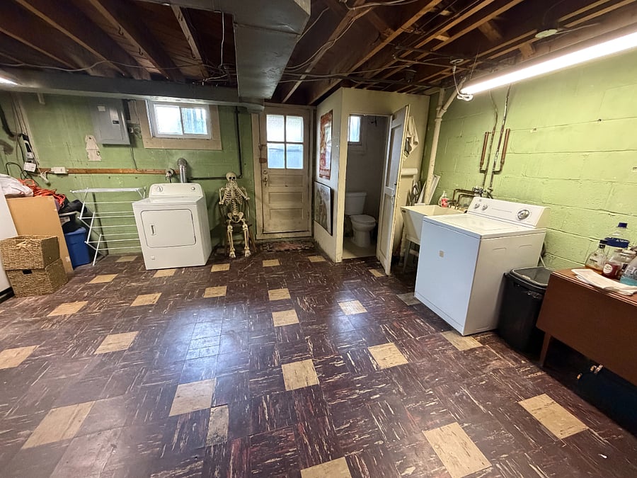 Basement - back half (washer, dryer, half bath)