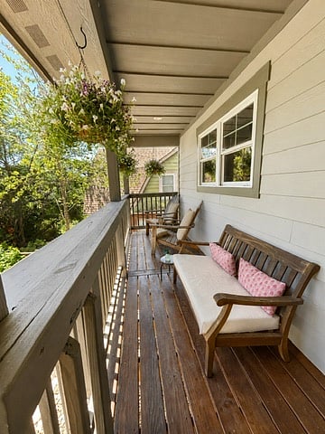 morning light on the front porch