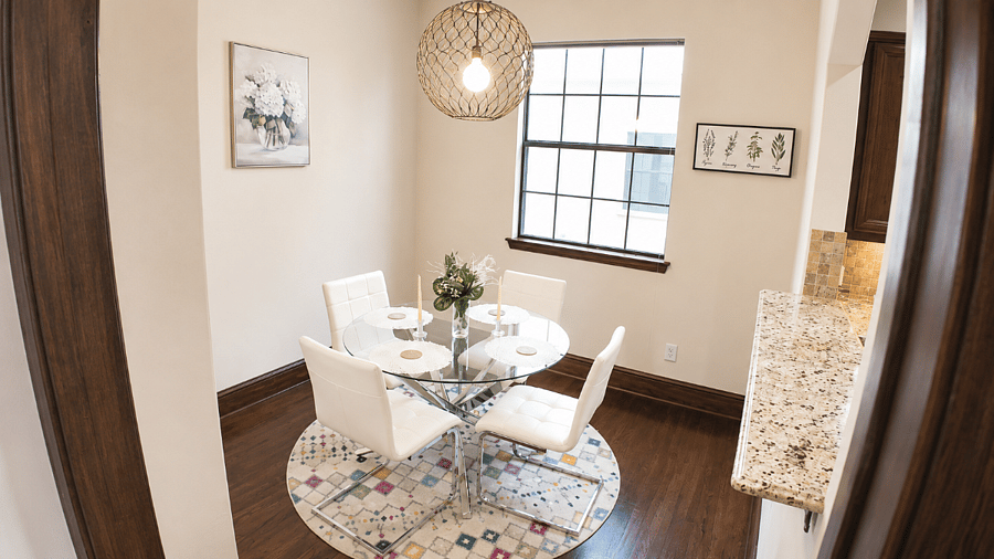 A proper dining area. Because professionals deserve more than eating on a couch.