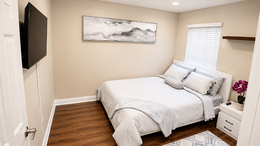 Second bedroom fully furnished & ready. Ideal for a colleague or visiting guest.