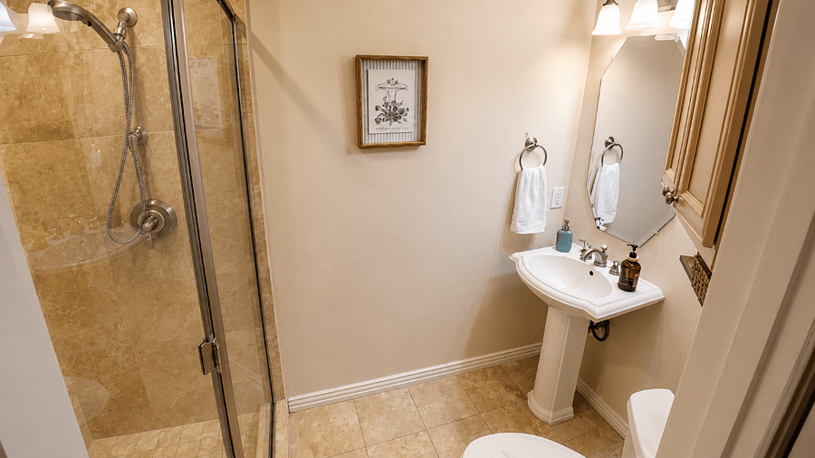 Second full bath  clean, private & ready. No waiting, no sharing.