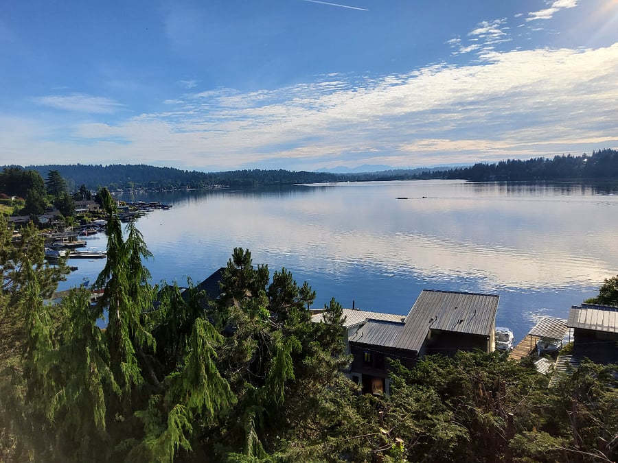 view from main bedroom sunny deck