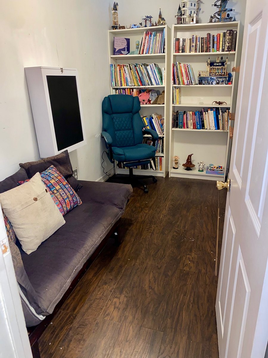 Office with Daybed. Desk pulls down from the wall.